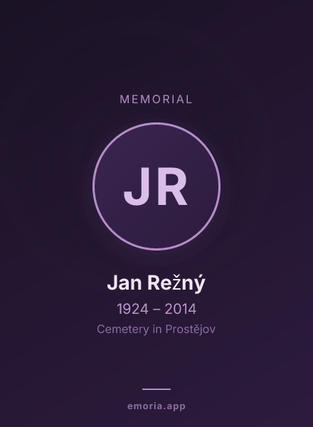 Memorial portrait of Jan Režný