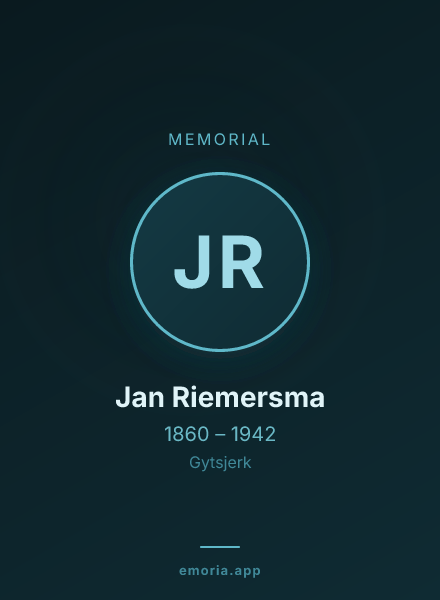 Memorial portrait of Jan Riemersma