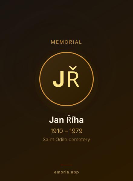Memorial portrait of Jan Říha