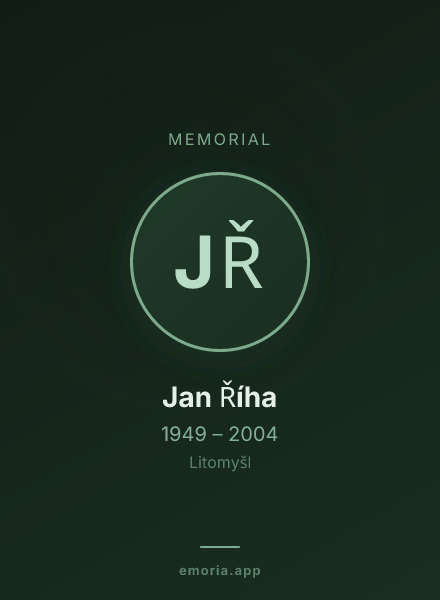 Memorial portrait of Jan Říha