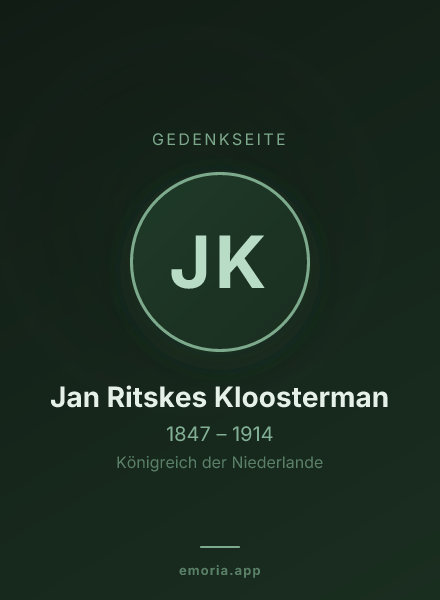 Gedenkportrait von Jan Ritskes Kloosterman