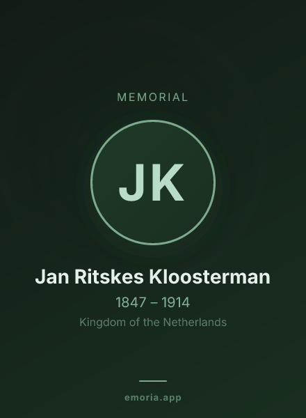 Memorial portrait of Jan Ritskes Kloosterman