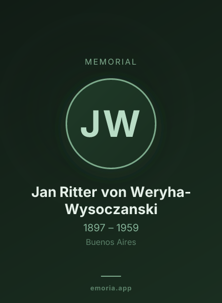 Memorial portrait of Jan Ritter von Weryha-Wysoczanski