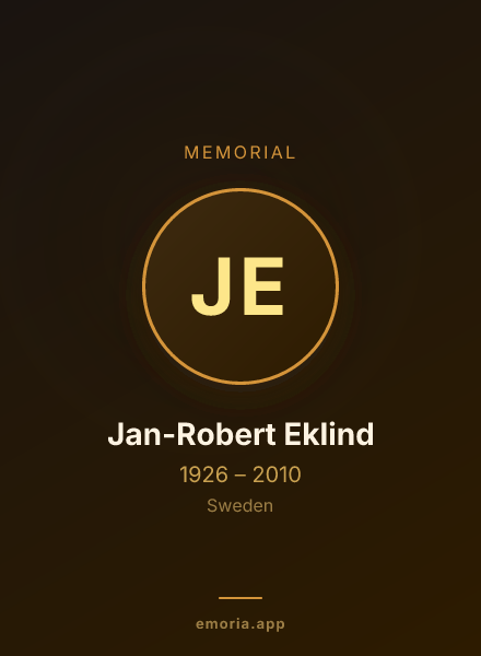 Memorial portrait of Jan-Robert Eklind