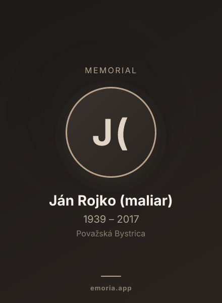Memorial portrait of Ján Rojko (maliar)