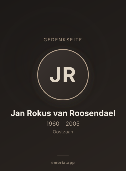 Gedenkportrait von Jan Rokus van Roosendael