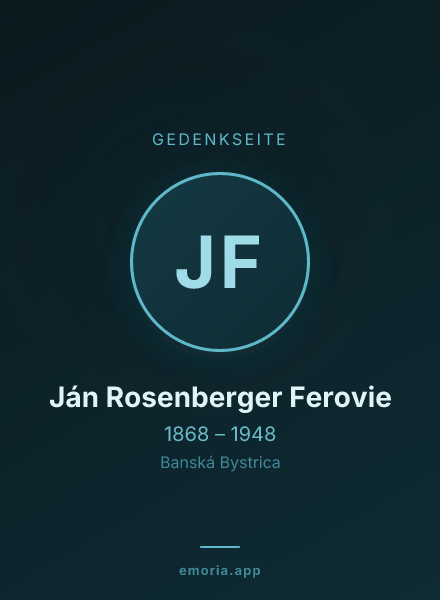 Gedenkportrait von Ján Rosenberger Ferovie