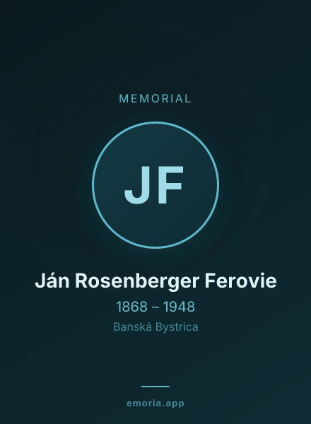Memorial portrait of Ján Rosenberger Ferovie