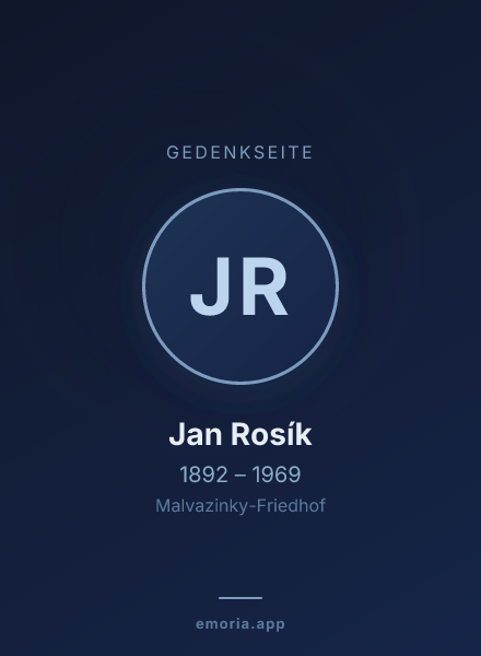 Gedenkportrait von Jan Rosík
