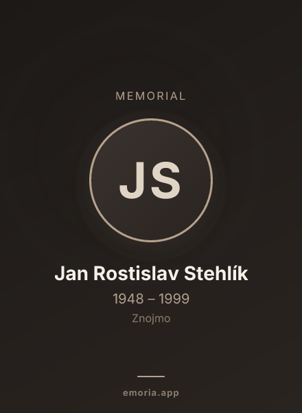 Memorial portrait of Jan Rostislav Stehlík