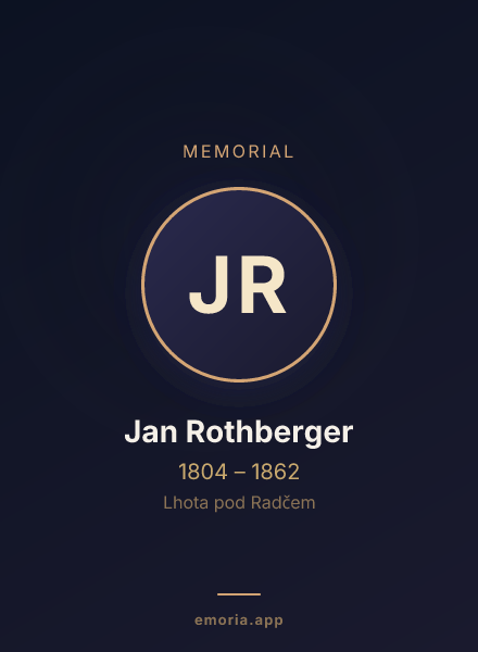 Memorial portrait of Jan Rothberger