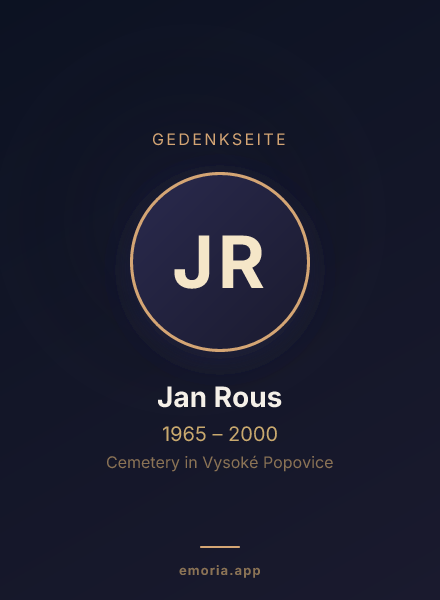 Gedenkportrait von Jan Rous