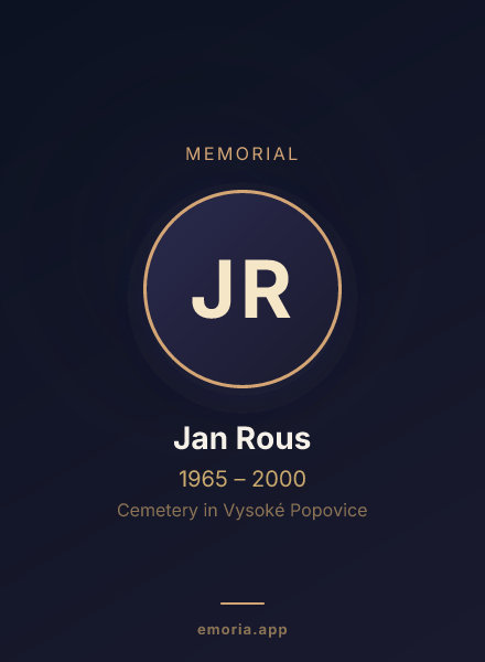 Memorial portrait of Jan Rous