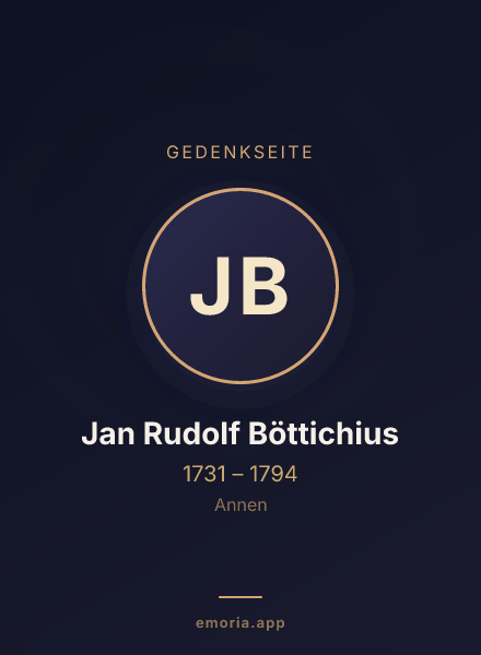 Gedenkportrait von Jan Rudolf Böttichius