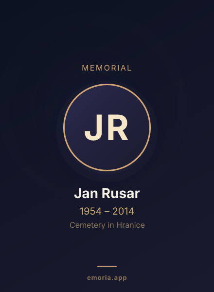Memorial portrait of Jan Rusar