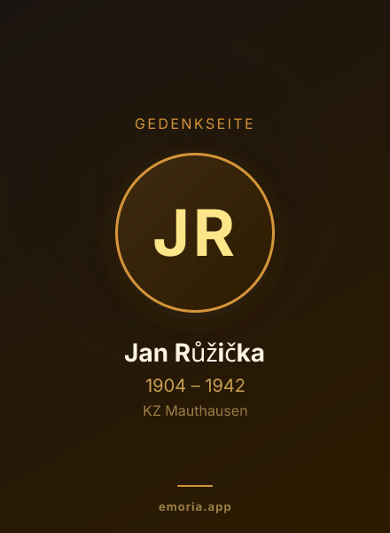 Gedenkportrait von Jan Růžička