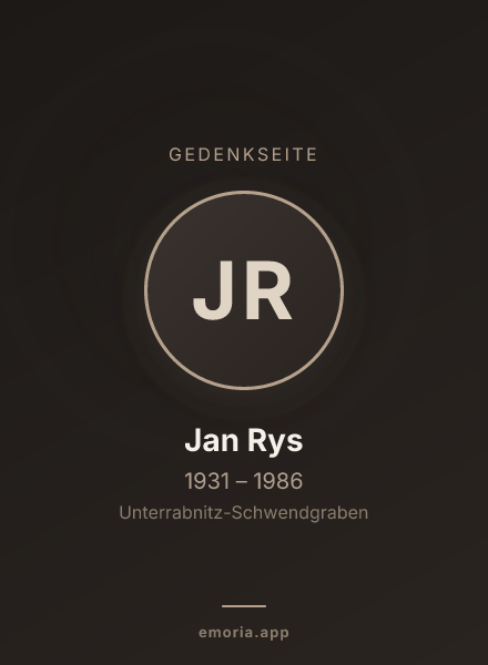 Gedenkportrait von Jan Rys