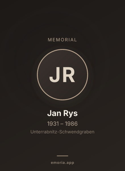 Memorial portrait of Jan Rys