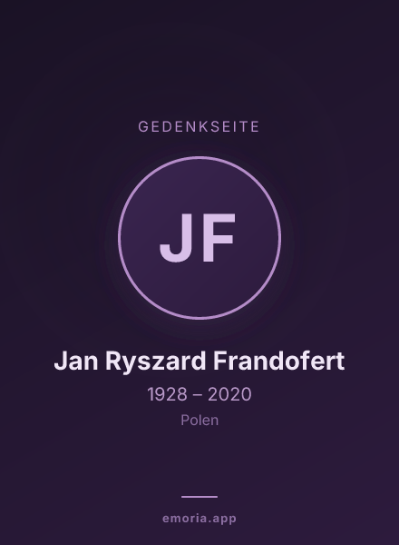 Gedenkportrait von Jan Ryszard Frandofert
