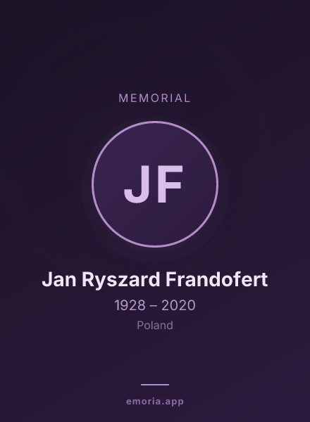 Memorial portrait of Jan Ryszard Frandofert