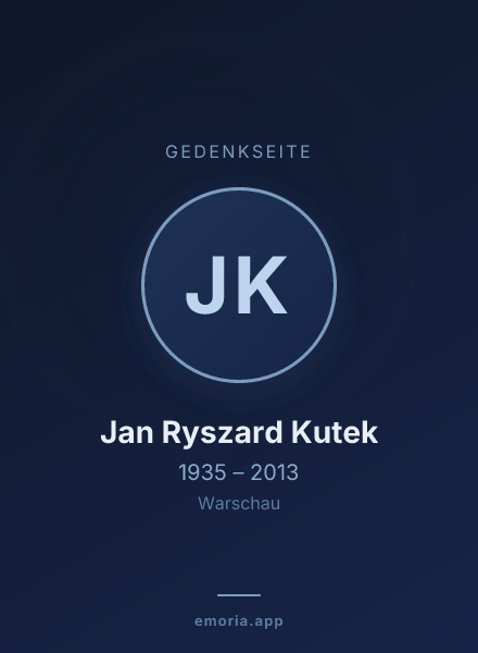 Gedenkportrait von Jan Ryszard Kutek