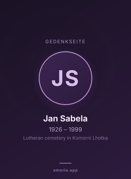 Gedenkportrait von Jan Sabela