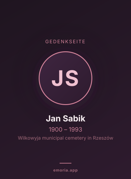 Gedenkportrait von Jan Sabik
