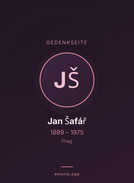 Gedenkportrait von Jan Šafář