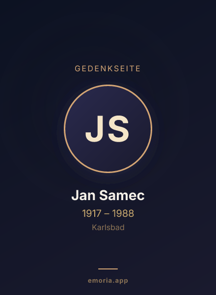 Gedenkportrait von Jan Samec