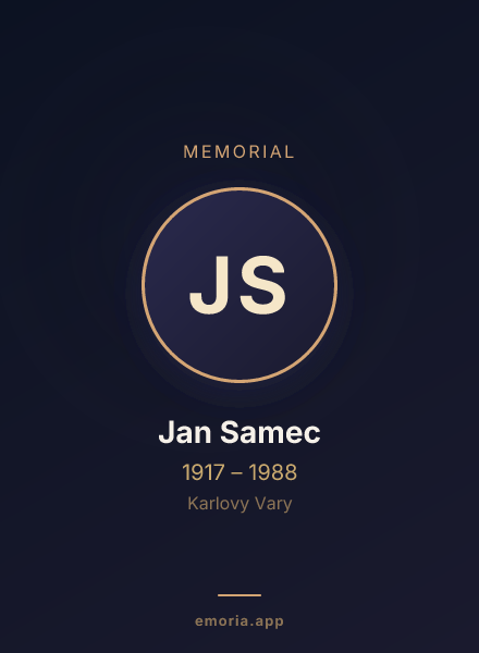 Memorial portrait of Jan Samec