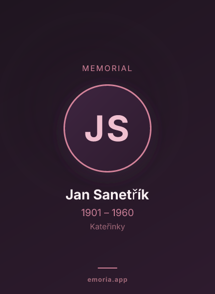 Memorial portrait of Jan Sanetřík