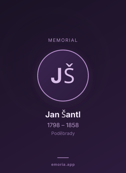 Memorial portrait of Jan Šantl