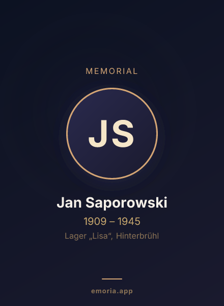 Memorial portrait of Jan Saporowski