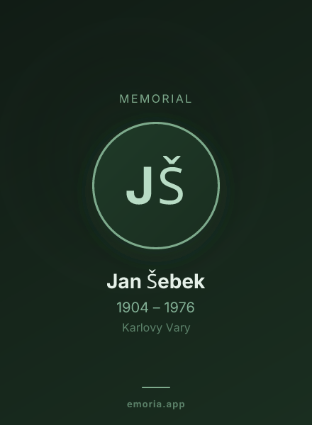 Memorial portrait of Jan Šebek