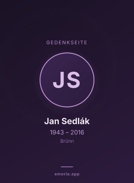 Gedenkportrait von Jan Sedlák