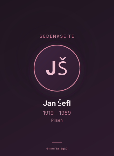 Gedenkportrait von Jan Šefl