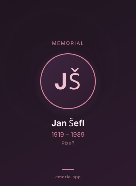 Memorial portrait of Jan Šefl