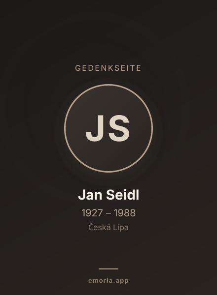 Gedenkportrait von Jan Seidl