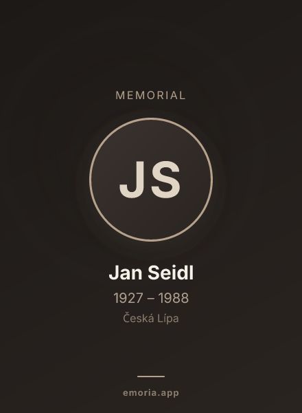 Memorial portrait of Jan Seidl