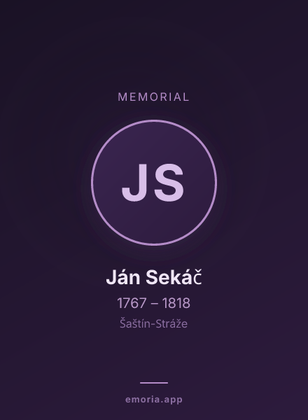 Memorial portrait of Ján Sekáč