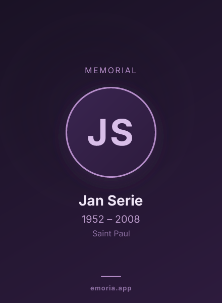 Memorial portrait of Jan Serie
