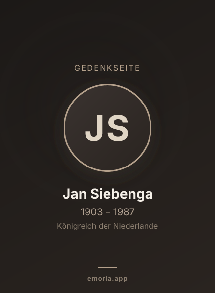 Gedenkportrait von Jan Siebenga