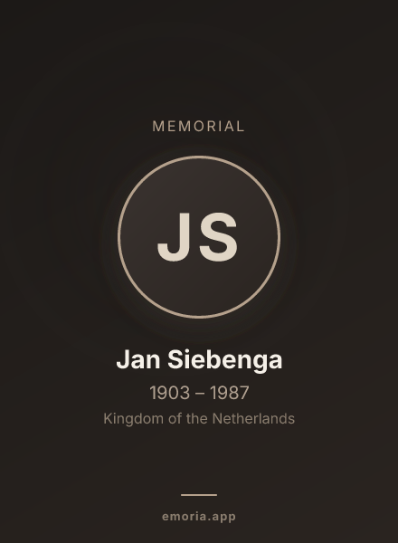Memorial portrait of Jan Siebenga