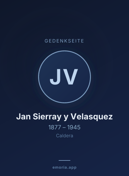 Gedenkportrait von Jan Sierray y Velasquez