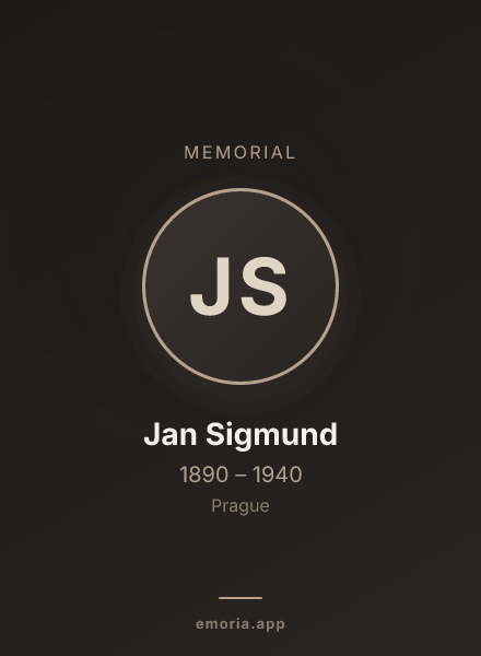 Memorial portrait of Jan Sigmund