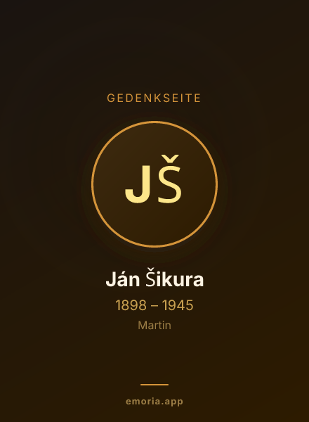 Gedenkportrait von Ján Šikura