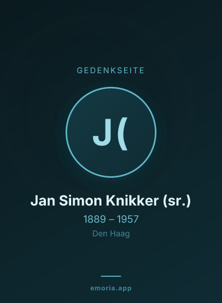 Gedenkportrait von Jan Simon Knikker (sr.)