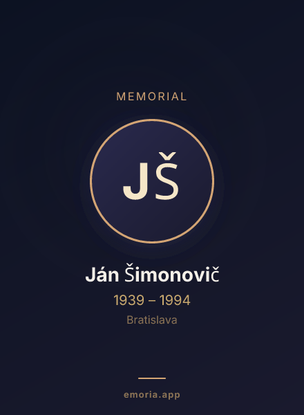Memorial portrait of Ján Šimonovič