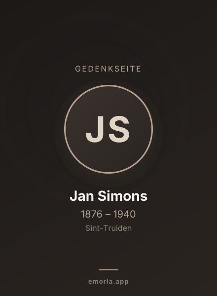 Gedenkportrait von Jan Simons