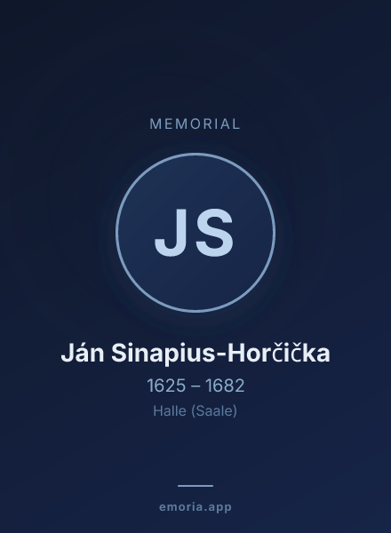 Memorial portrait of Ján Sinapius-Horčička